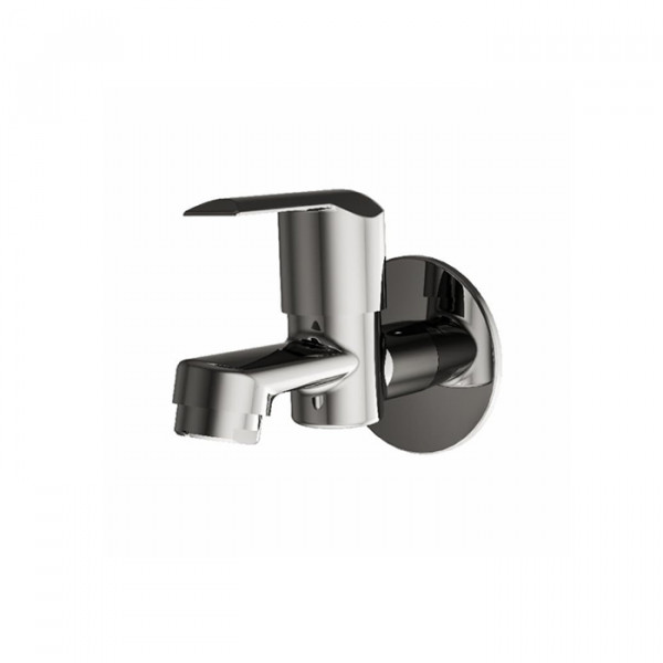 Image of AquaShell Brass Bib Cock – Short Body Bathroom Tap with Chrome Finish
