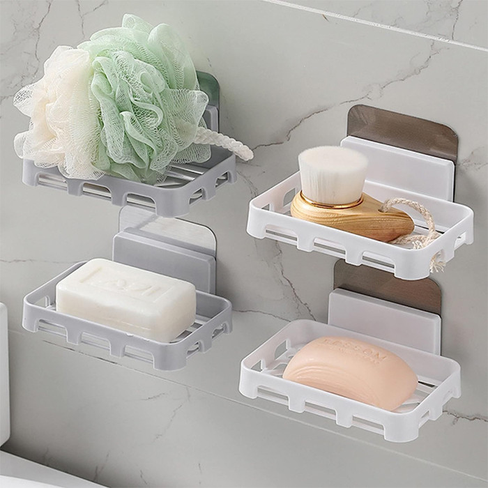 LuxeSoap 4-Pack Bathroom Soap Holders – Dish & Stand Set
