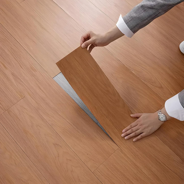 FloorEase Peel & Stick PVC Flooring Sheets – Wooden Design, 18 Planks (27 sq. ft.)