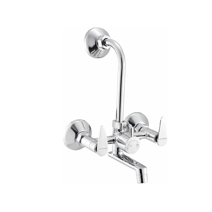 AquaMix Brass Wall Mixer – With Overhead Shower Provision & 125mm Bend Pipe