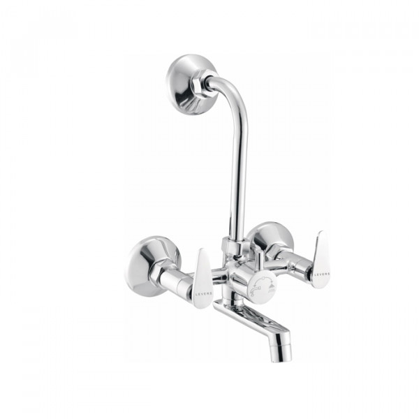 Image of AquaMix Brass Wall Mixer – With Overhead Shower Provision &amp; 125mm Bend Pipe