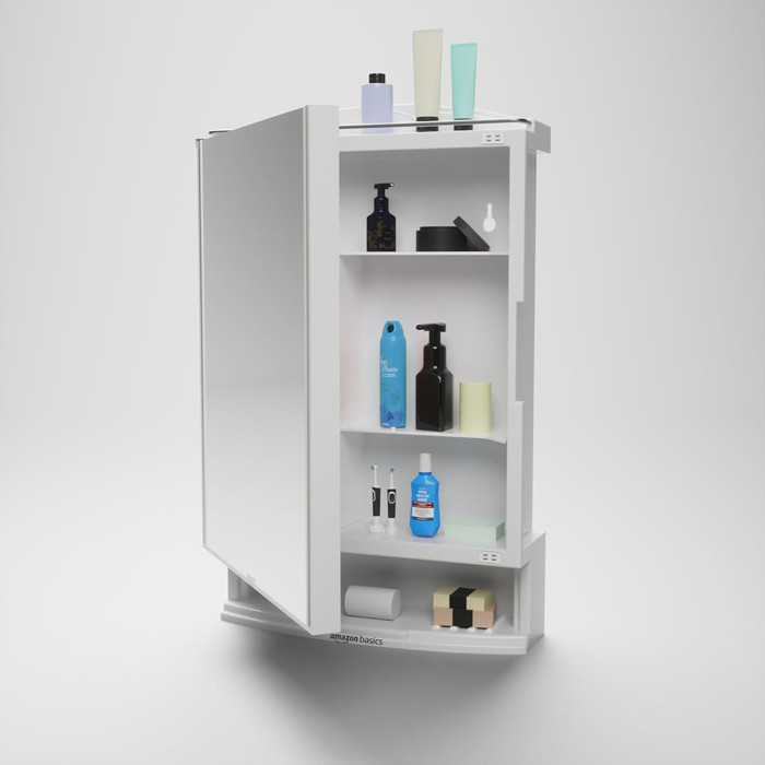 MirrorMate Small Wall-Mounted Plastic Cabinet – Multipurpose Storage with Mirror