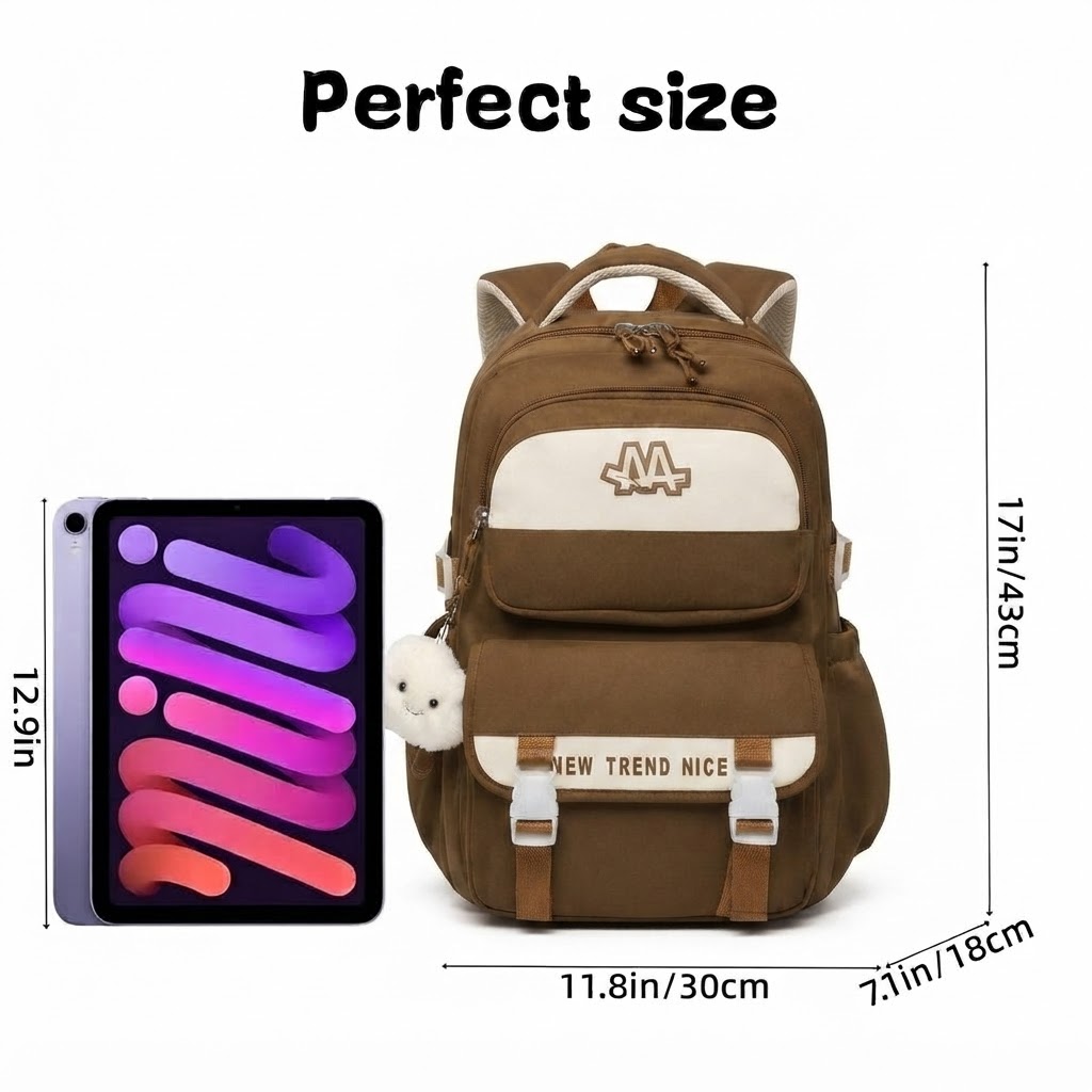 WALSON 30L Korean Laptop Backpack for Men Women Fits 17-Inch Laptop Lightweight Water-Resistant Backpack for School College Office Travel