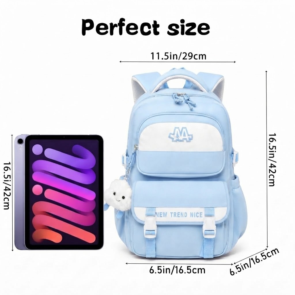 WALSON 30L Korean Laptop Backpack for Men Women Fits 17-Inch Laptop Lightweight Water-Resistant Backpack for School College Office Travel