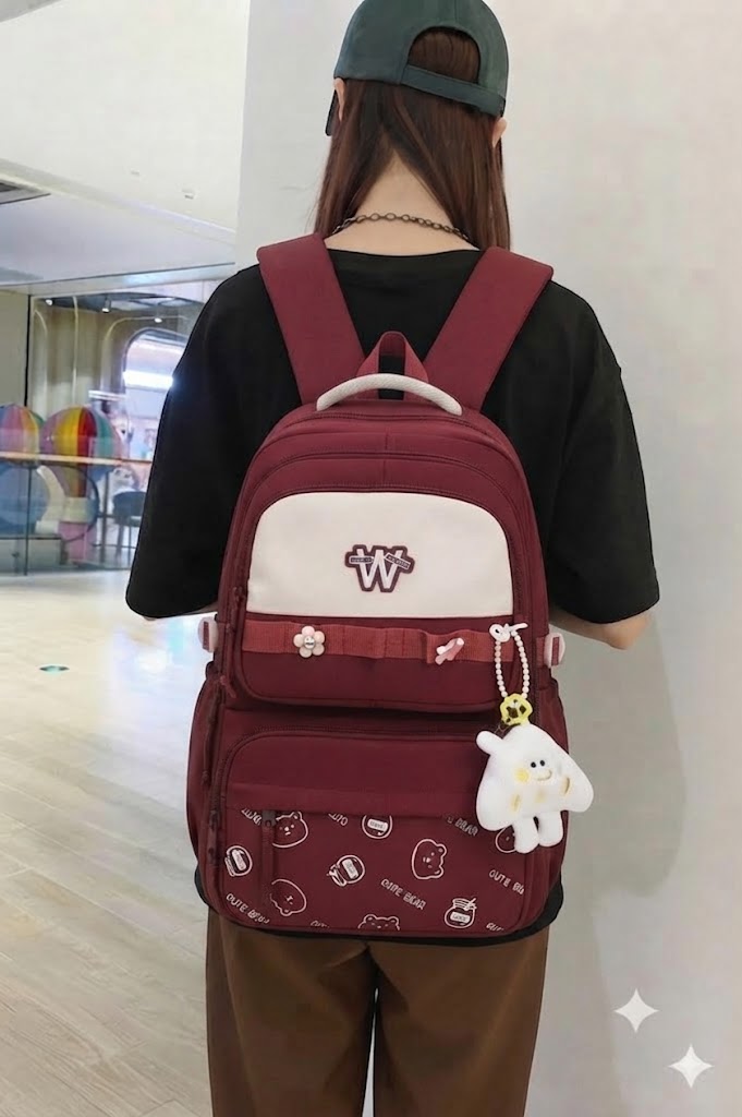 WALSON 30L Korean Laptop Backpack for Men Women Fits 17-Inch Laptop Lightweight Water-Resistant Backpack for School College Office Travel