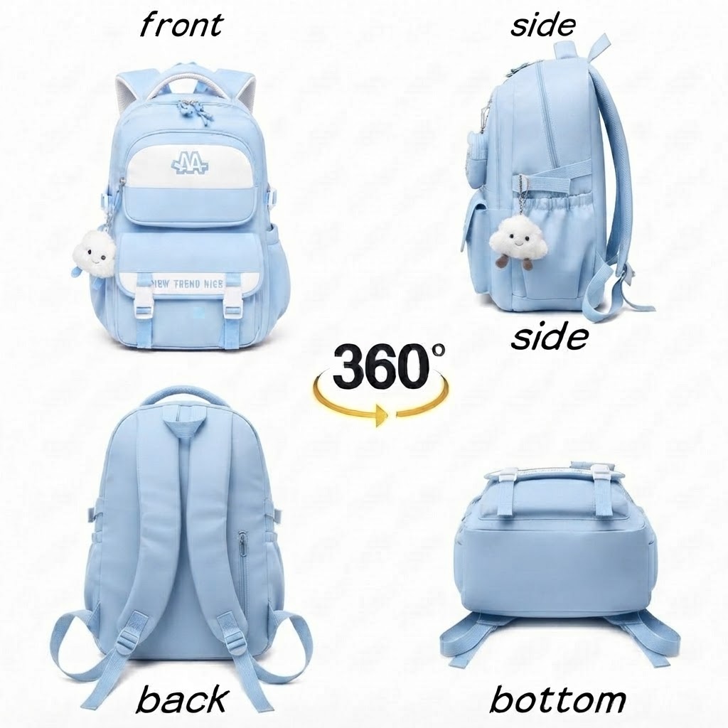 WALSON 30L Korean Laptop Backpack for Men  Women  Fits 17-Inch Laptop  Lightweight Water-Resistant Backpack for School College Office  Travel