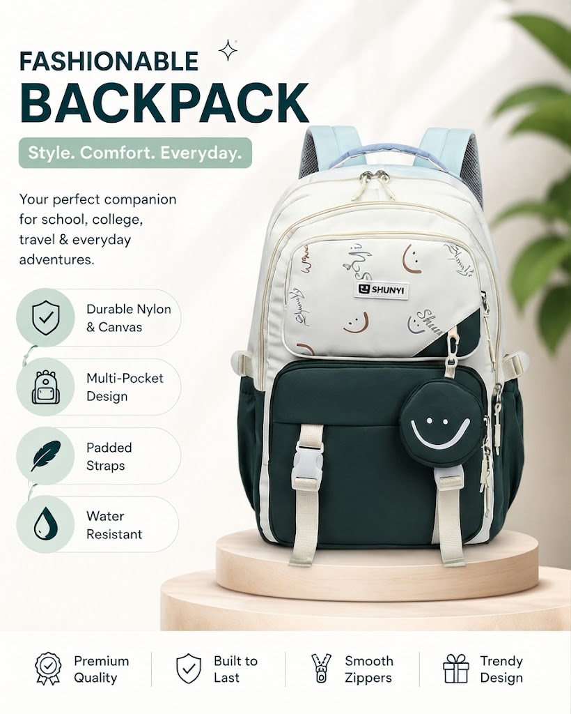 WALSON 30L Laptop Bag for Men  Women  Stylish Water-Resistant Backpack for School College Office  Travel  Fits 17-Inch Laptop