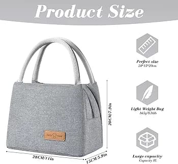 WALSON Insulated Lunch Bag  Leakproof Thermal Tiffin Tote for Men Women  Kids