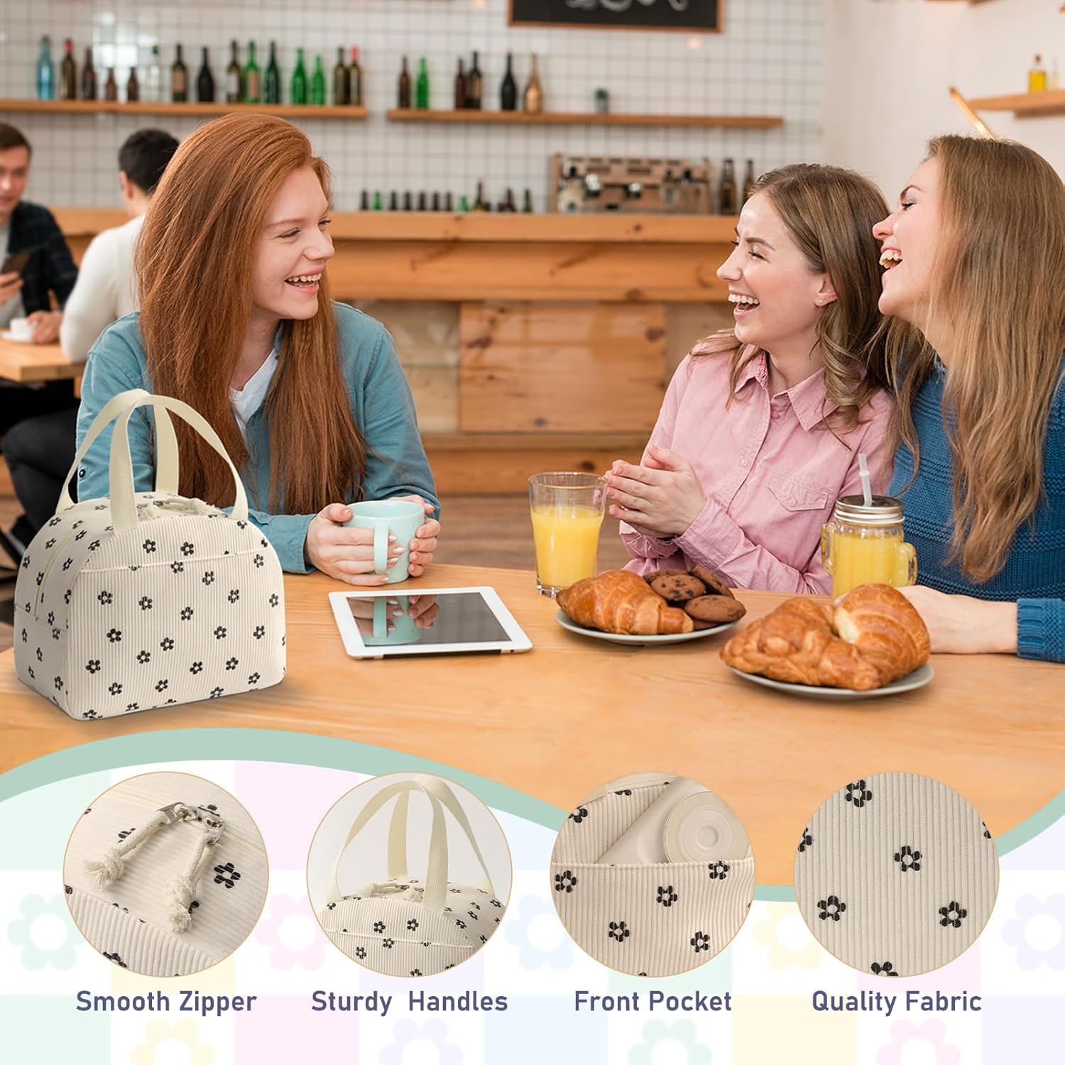 WALSON Insulated Lunch Bag Leakproof Thermal Tiffin Tote for Men Women Kids