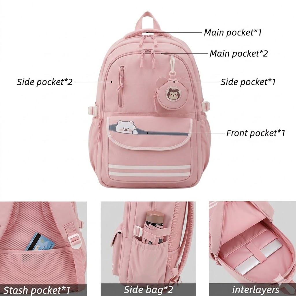 WALSON 30L Laptop Bag for Men  Women  Stylish Water-Resistant Backpack for School College Office  Travel  Fits 17-Inch Laptop