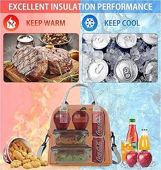WALSON Insulated Lunch Bag  Leakproof Thermal Tiffin Tote for Men Women  Kids