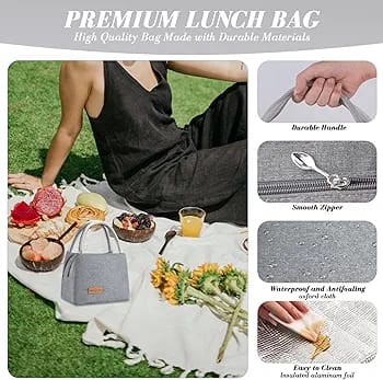 WALSON Insulated Lunch Bag  Leakproof Thermal Tiffin Tote for Men Women  Kids