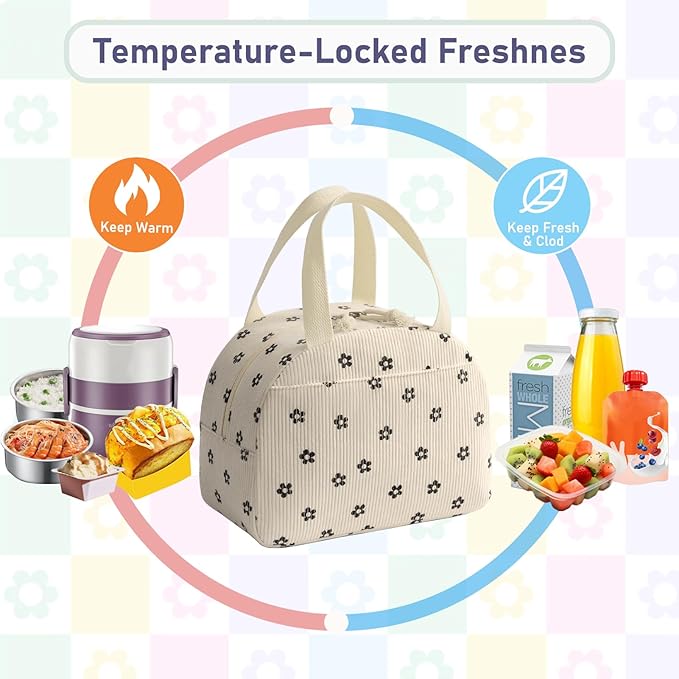 WALSON Insulated Lunch Bag Leakproof Thermal Tiffin Tote for Men Women Kids