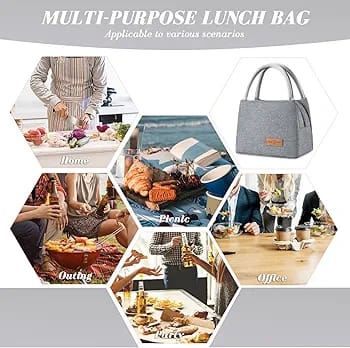 WALSON Insulated Lunch Bag  Leakproof Thermal Tiffin Tote for Men Women  Kids