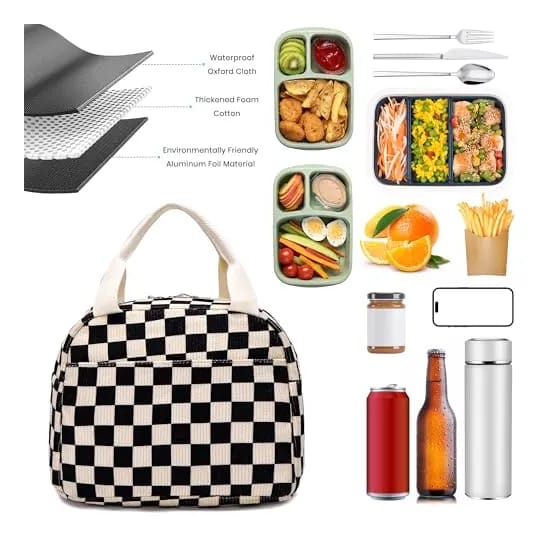 WALSON Insulated Lunch Bag  Leakproof Thermal Tiffin Tote for Men Women  Kids