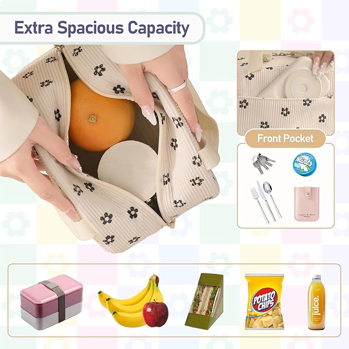 WALSON Insulated Lunch Bag Leakproof Thermal Tiffin Tote for Men Women Kids