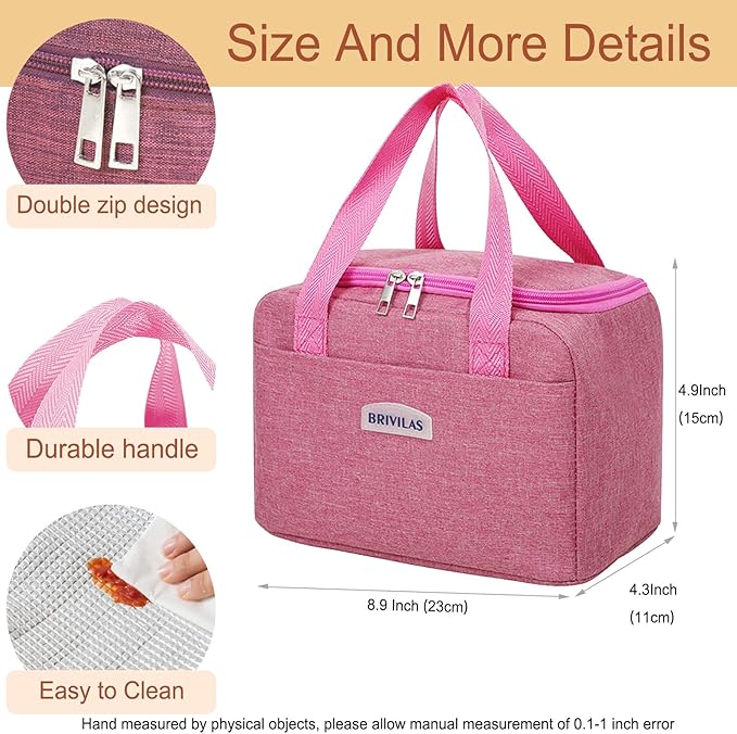 WALSON Insulated Lunch Bag Leakproof Thermal Tiffin Tote for Men Women Kids
