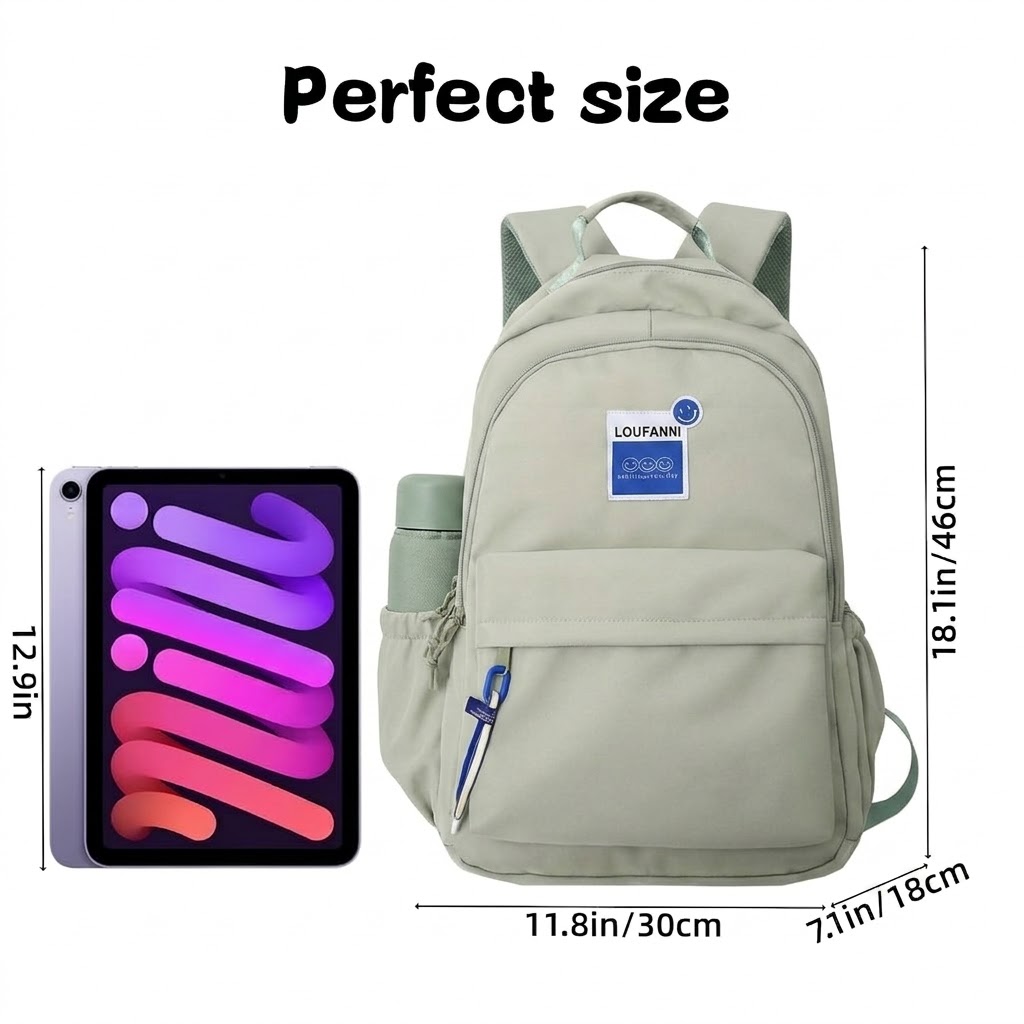 WALSON 30L Korean Backpack for Men Women Fits 17 Inch Laptop Bag Water-Resistant School College Office Travel Bag