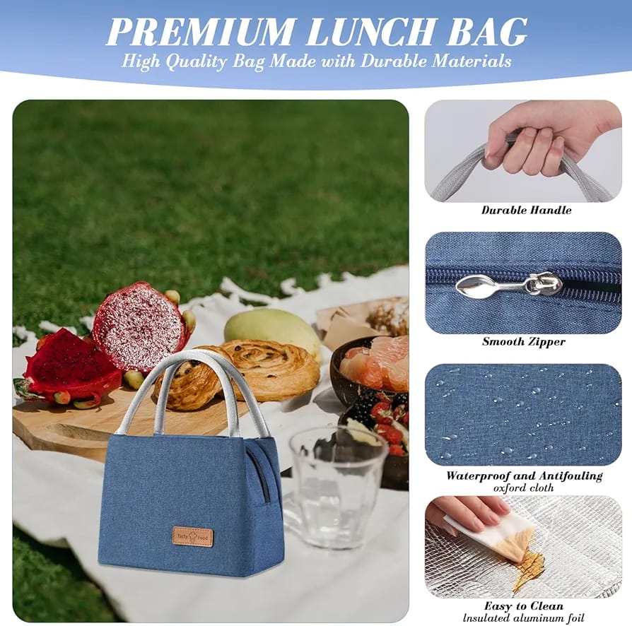 WALSON Insulated Lunch Bag  Leakproof Thermal Tiffin Tote for Men Women  Kids