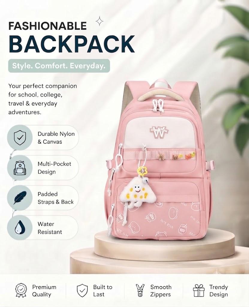 WALSON 30L Korean Laptop Backpack for Men  Women  Fits 17-Inch Laptop  Lightweight Water-Resistant Backpack for School College Office  Travel