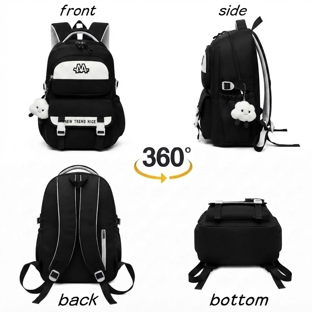 WALSON 30L Korean Laptop Backpack for Men  Women  Fits 17-Inch Laptop  Lightweight Water-Resistant Backpack for School College Office  Travel