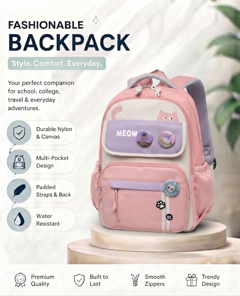 WALSON 30L Korean Laptop Backpack for Men Women Fits 17-Inch Laptop Lightweight Water-Resistant Backpack for School College Office Travel