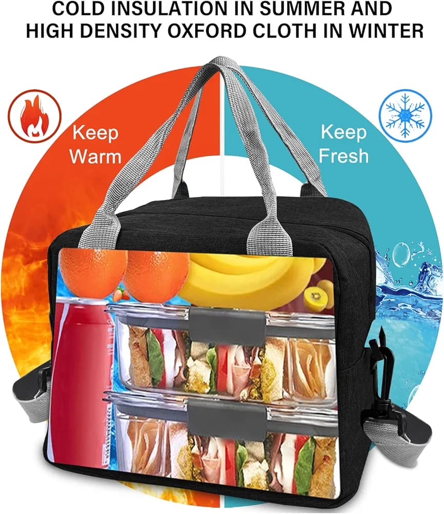 WALSON Insulated Lunch Bag  Leakproof Thermal Tiffin Tote for Men Women  Kids