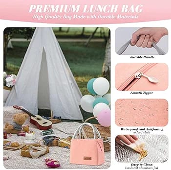 WALSON Insulated Lunch Bag Leakproof Thermal Tiffin Tote for Men Women Kids