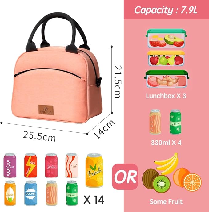 WALSON Insulated Lunch Bag Leakproof Thermal Tiffin Tote for Men Women Kids
