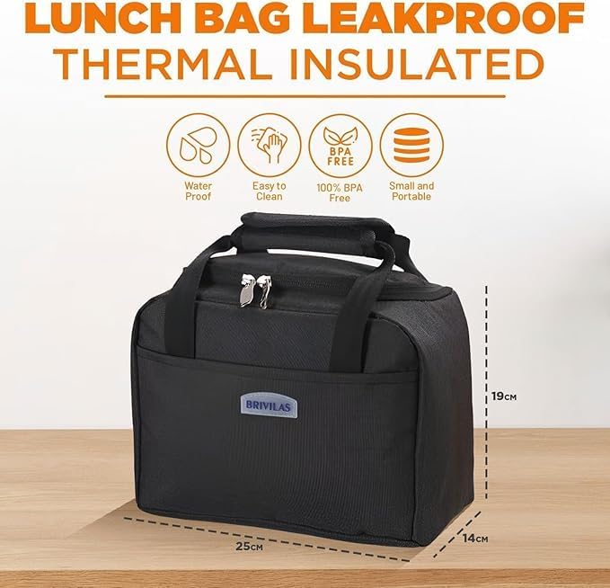 WALSON Insulated Lunch Bag Leakproof Thermal Tiffin Tote for Men Women Kids