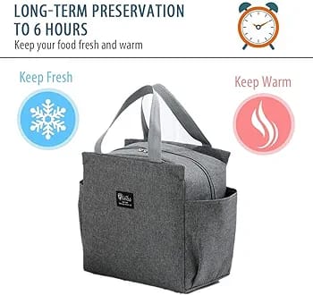 WALSON Insulated Lunch Bag Leakproof Thermal Tiffin Tote for Men Women Kids