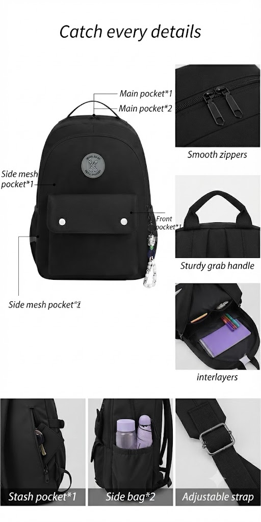 WALSON 30L Laptop Backpack for Men Women Fits 17 Inch Laptop Water-Resistant School College Office Travel Bag