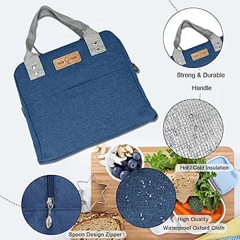 WALSON Insulated Lunch Bag Leakproof Thermal Tiffin Tote for Men Women Kids