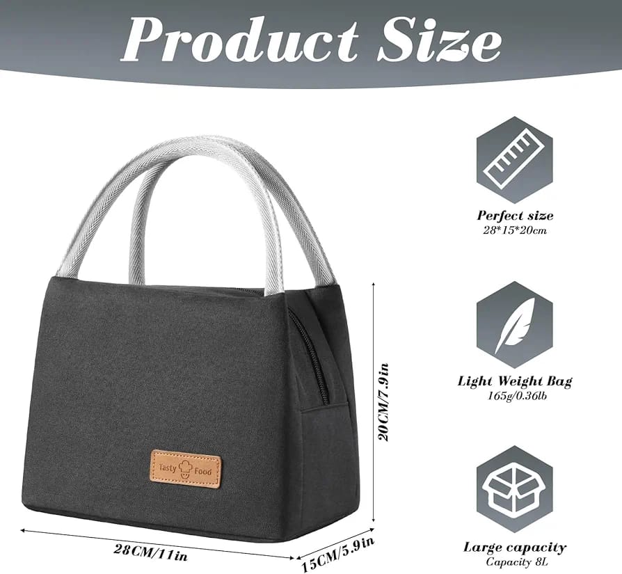 WALSON Insulated Lunch Bag Leakproof Thermal Tiffin Tote for Men Women Kids
