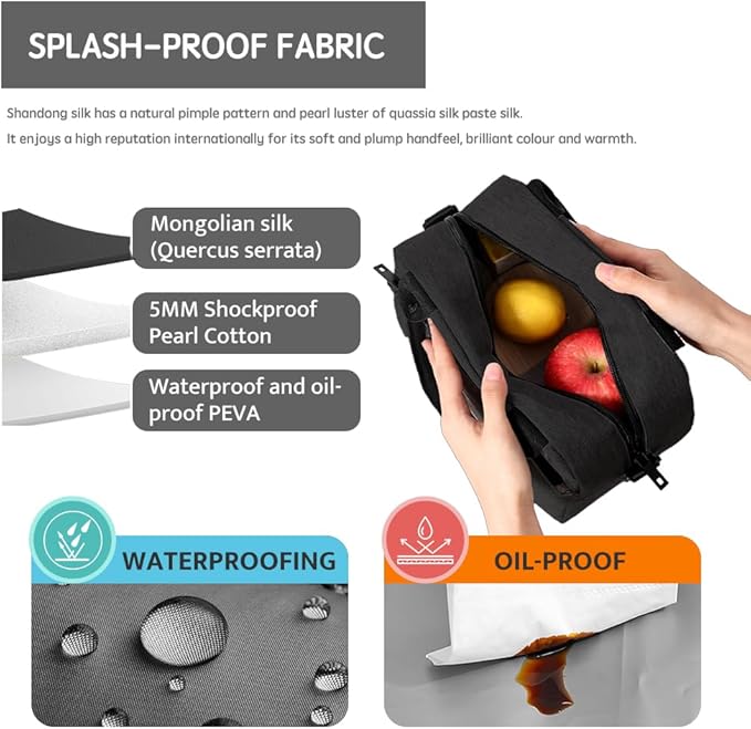 WALSON Insulated Lunch Bag  Leakproof Thermal Tiffin Tote for Men Women  Kids