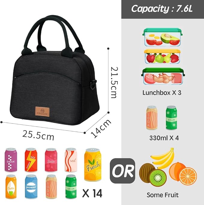WALSON Insulated Lunch Bag  Leakproof Thermal Tiffin Tote for Men Women  Kids
