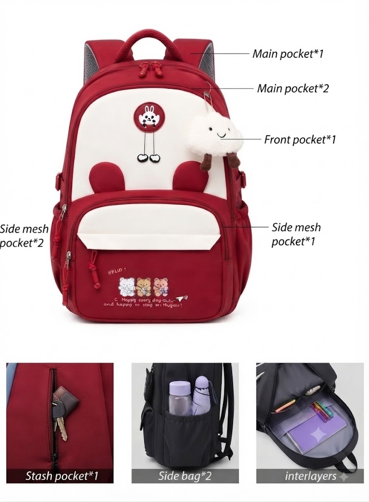 WALSON 30L Korean Laptop Backpack for Men Women Fits 17-Inch Laptop Lightweight Water-Resistant Backpack for School College Office Travel