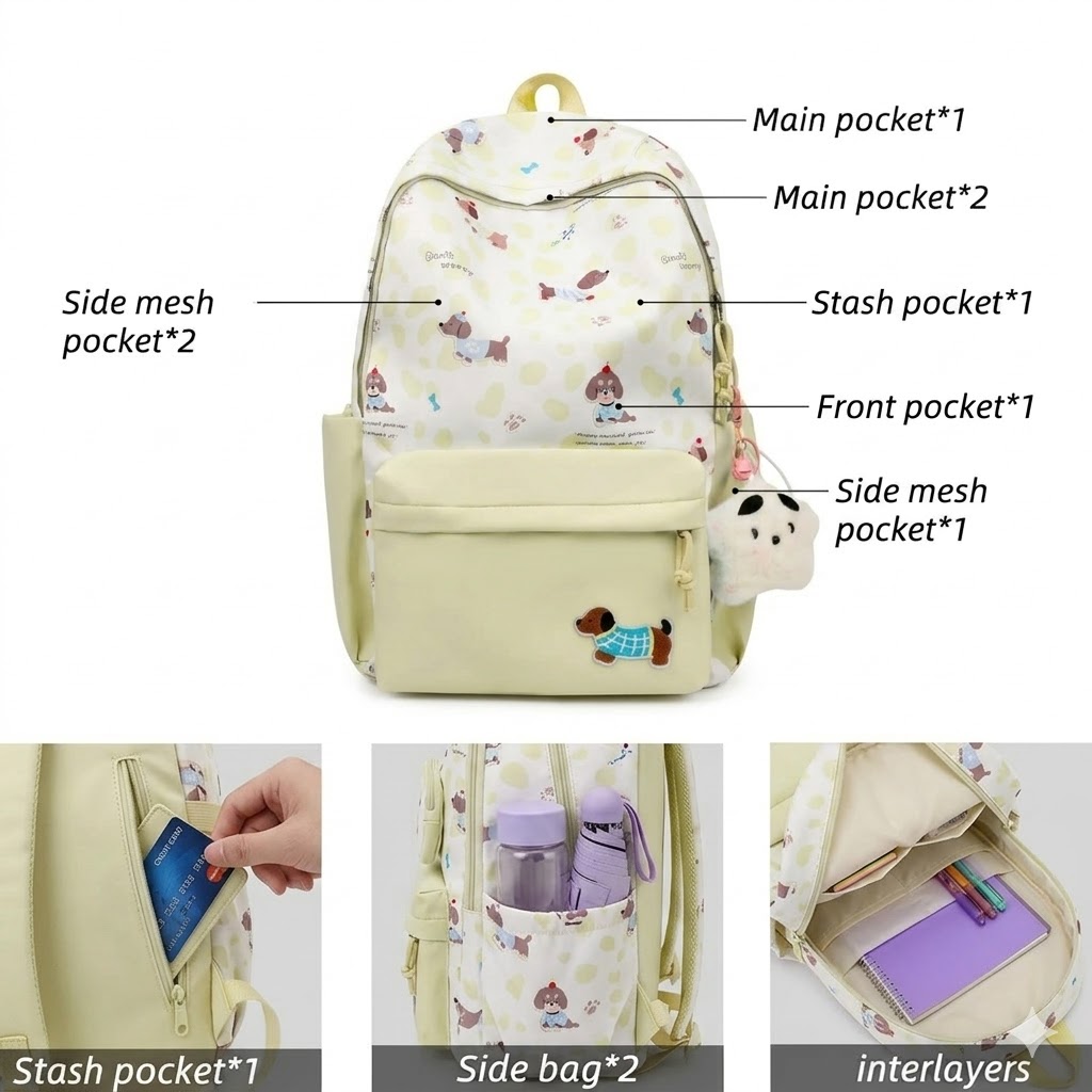 WALSON 30L Laptop Bag for Men Women Stylish Water-Resistant Backpack for School College Office Travel Fits 17-Inch Laptop