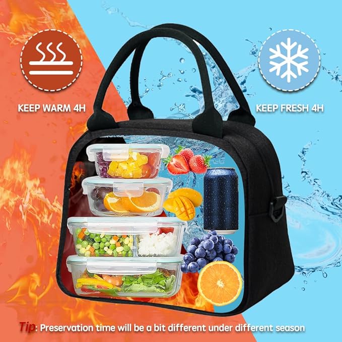 WALSON Insulated Lunch Bag  Leakproof Thermal Tiffin Tote for Men Women  Kids