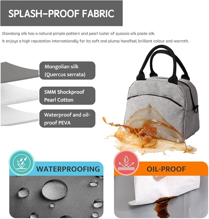 WALSON Insulated Lunch Bag Leakproof Thermal Tiffin Tote for Men Women Kids