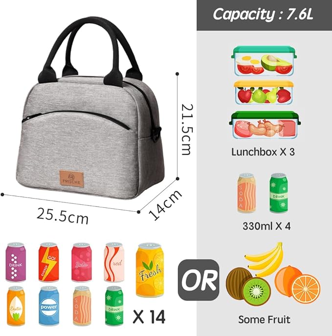 WALSON Insulated Lunch Bag  Leakproof Thermal Tiffin Tote for Men Women  Kids