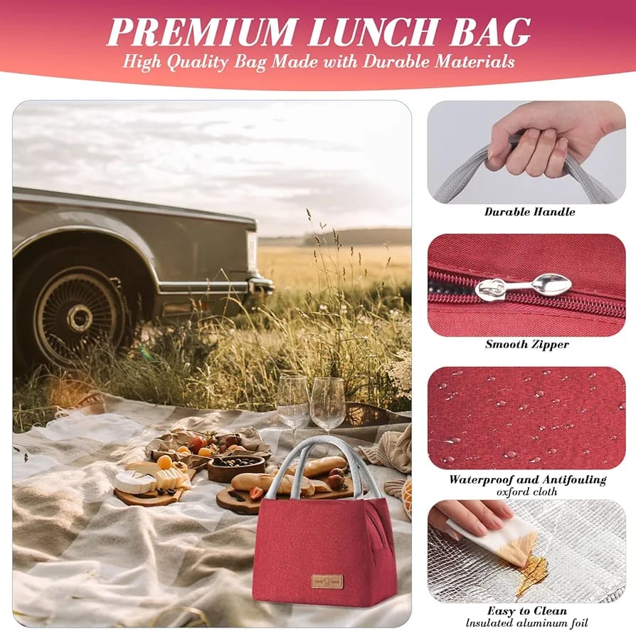 WALSON Insulated Lunch Bag  Leakproof Thermal Tiffin Tote for Men Women  Kids