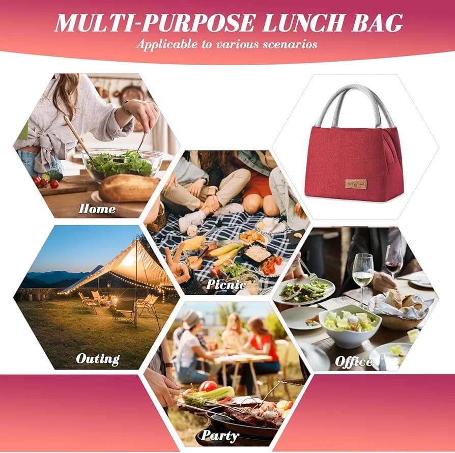 WALSON Insulated Lunch Bag  Leakproof Thermal Tiffin Tote for Men Women  Kids