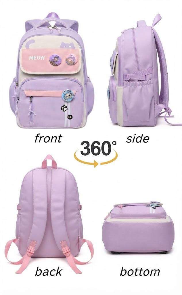 WALSON 30L Korean Laptop Backpack for Men Women Fits 17-Inch Laptop Lightweight Water-Resistant Backpack for School College Office Travel