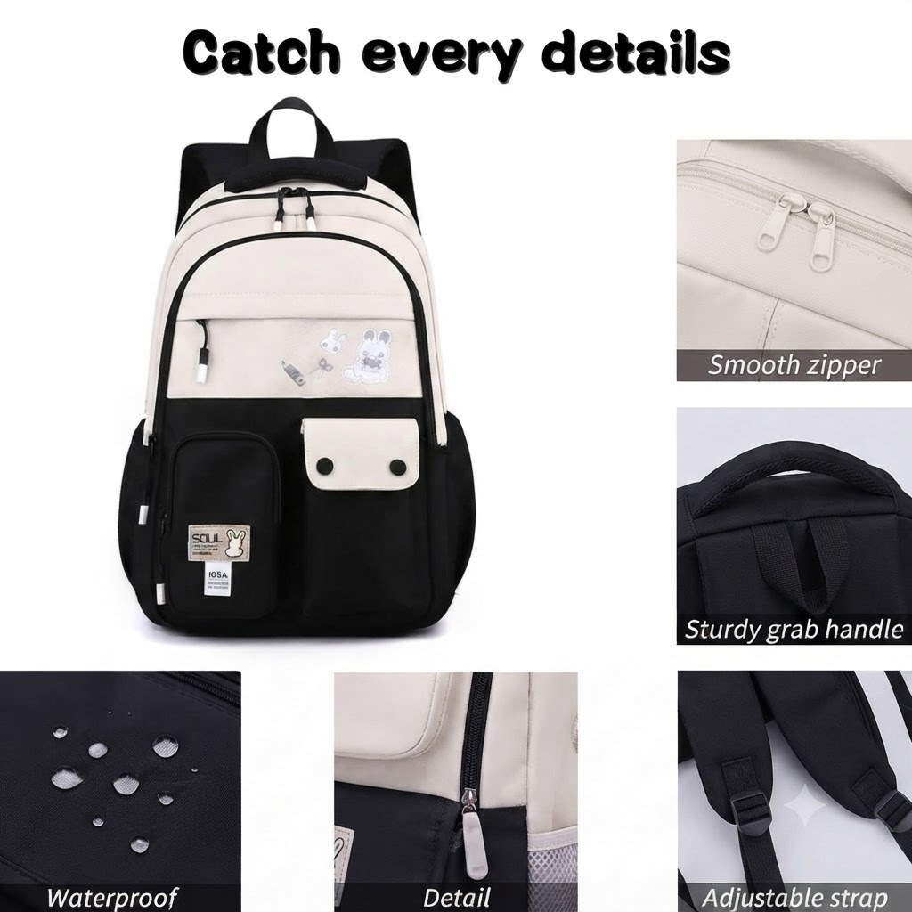 WALSON 30L Laptop Bag for Men  Women  Stylish Water-Resistant Backpack for School College Office  Travel  Fits 17-Inch Laptop