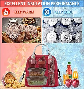 WALSON Insulated Lunch Bag  Leakproof Thermal Tiffin Tote for Men Women  Kids