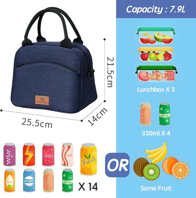 WALSON Insulated Lunch Bag  Leakproof Thermal Tiffin Tote for Men Women  Kids