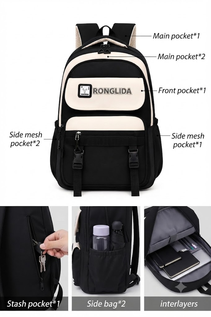 WALSON 30L Laptop Backpack for Men  Women  Fits 17 Inch Laptop  Water-Resistant School College Office  Travel Bag