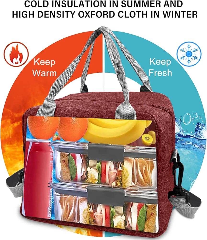 WALSON Insulated Lunch Bag Leakproof Thermal Tiffin Tote for Men Women Kids