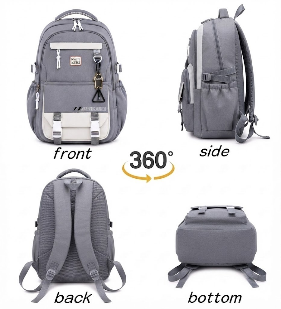 WALSON 30L Korean Laptop Backpack for Men Women Fits 17-Inch Laptop Lightweight Water-Resistant Backpack for School College Office Travel